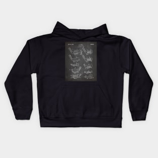 Golfing Iron Patent - Golf Fan Golfer Gift Art - Black Chalkboard Kids Hoodie